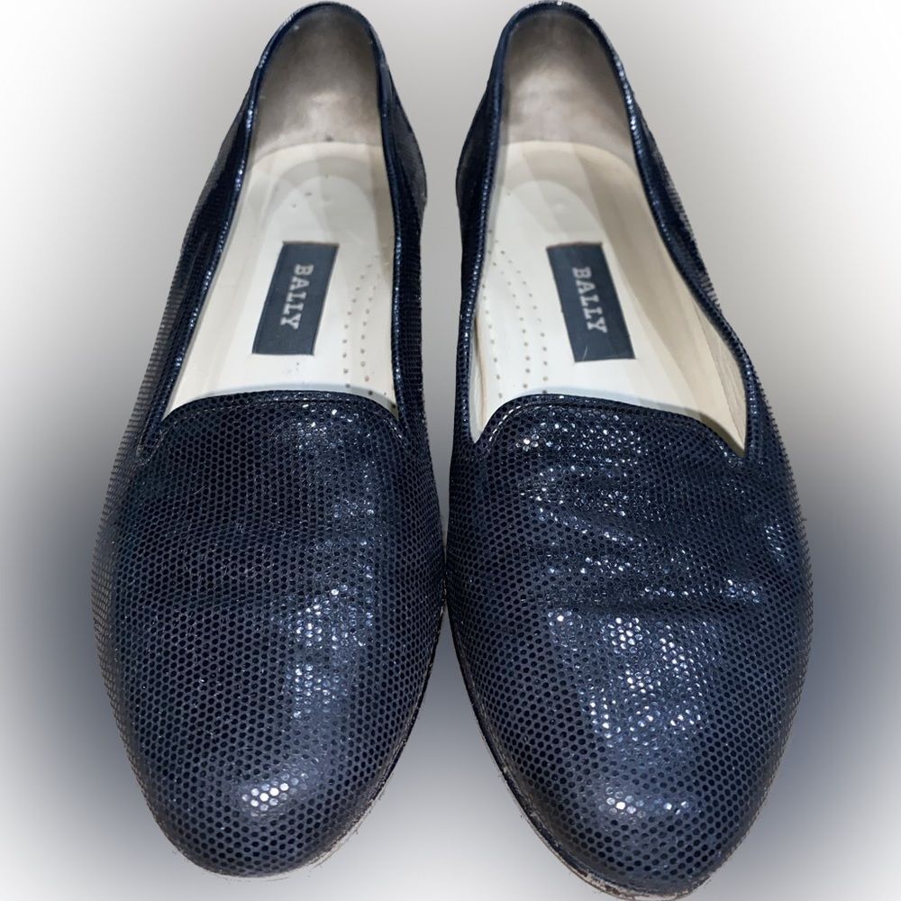 Vintage Bally Isabel Styleflex Black Shimmer Sequence Flats 6M - Picture 2 of 5